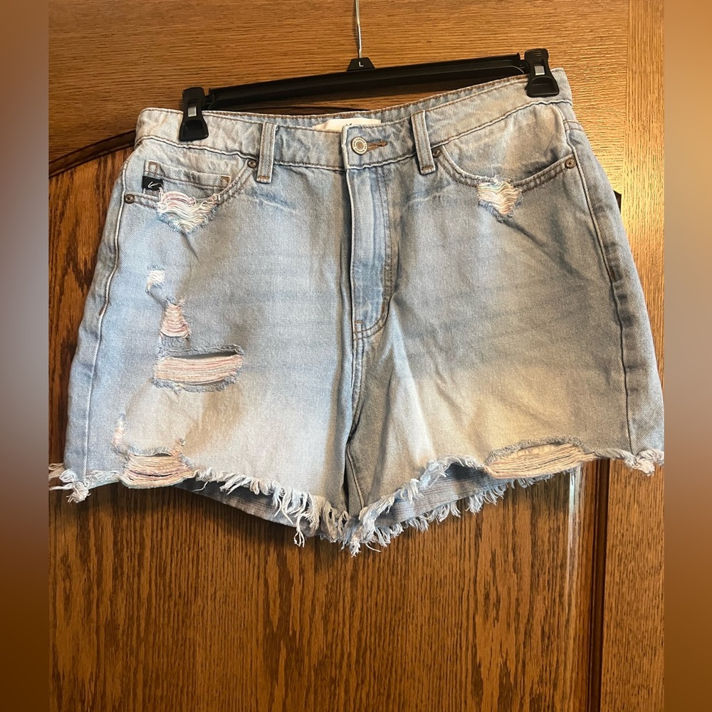 KanCan Blue Distressed Jean Shorts